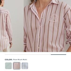 Ralph Lauren Pink Button Down Shirt Classic Stripes